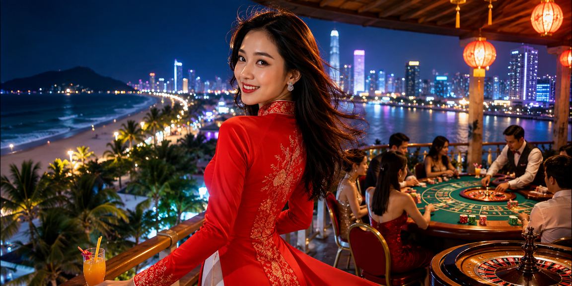 Người phụ nữ mặc áo dài tại Sài Gòn tham khảo thông tin khuyến mãi trên điện thoại